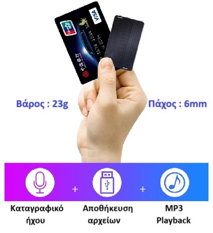  Spy gadget καταγραφής φωνής με κάρτα μνήμης 16Gb